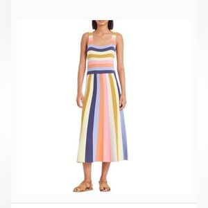 Paul Smith NWT Vertical Multi-Stripe Midi Skirt in Size Small